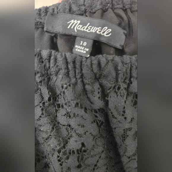 Madewell Dusk Lace Off-the-Shoulder Black Dress Size 10, Worn Once - Picture 5 of 8